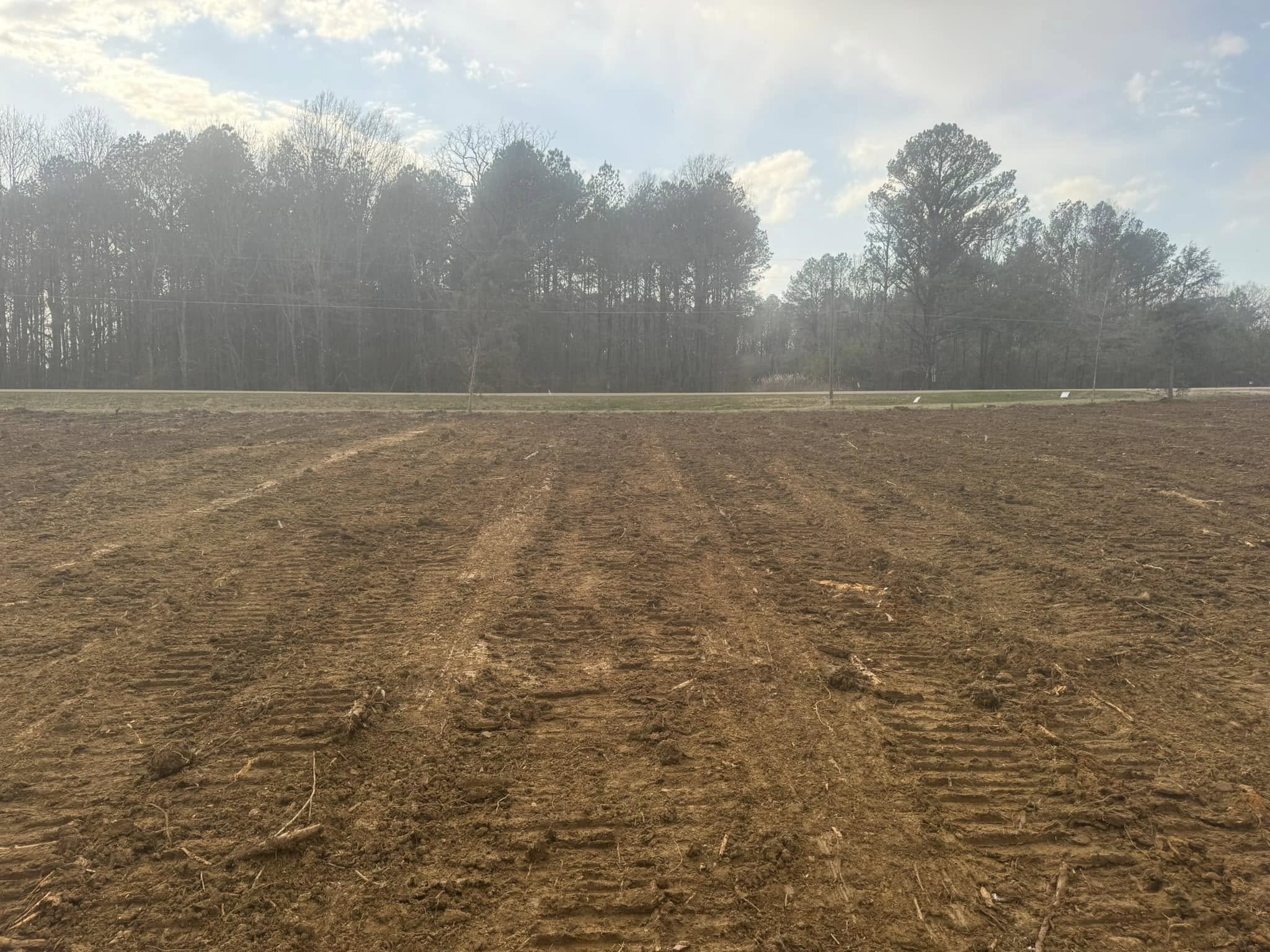Land clearing equipment at work